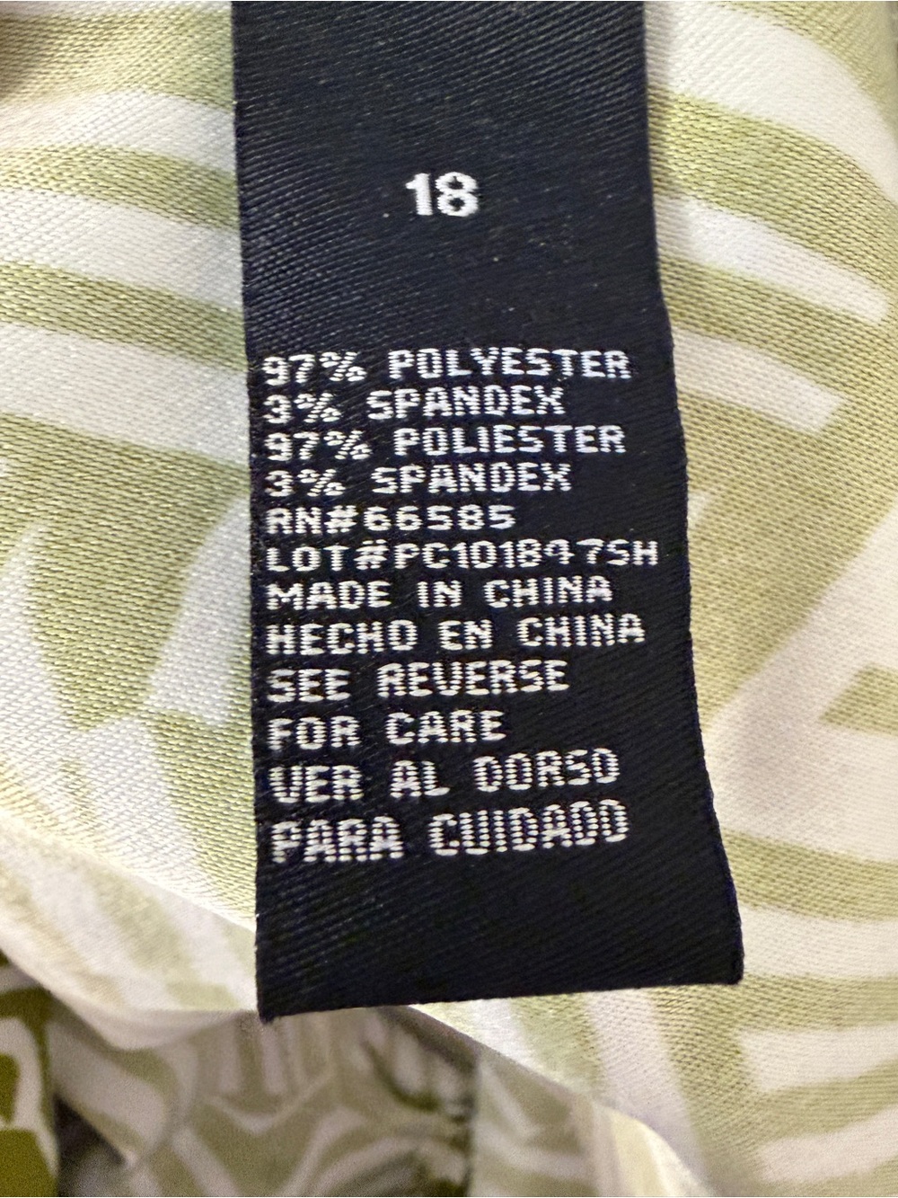 Perceptions New York Plus Size Olive Green & White Zebra Print Dress - Size 18 - Picture 5 of 8